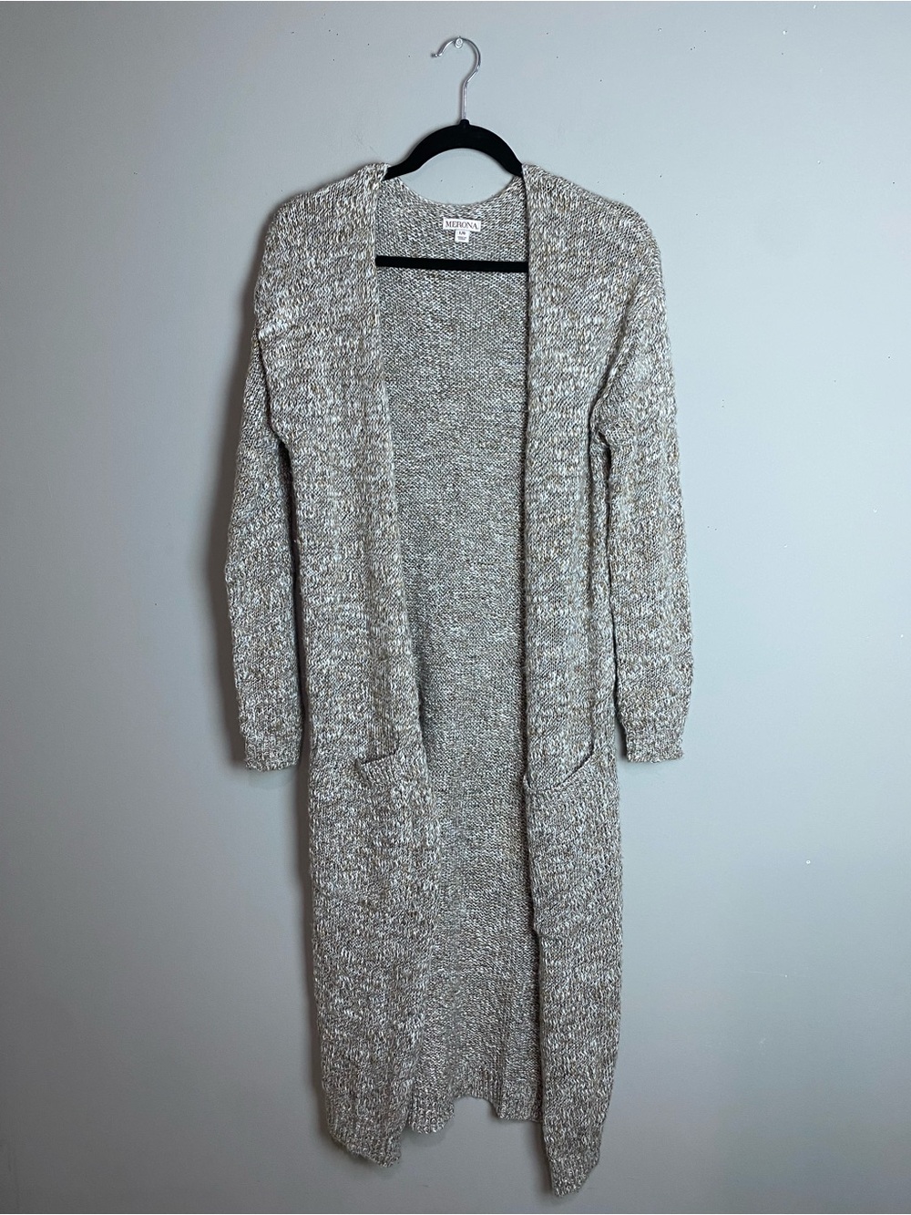 Merona Neutral Mix Long Open-Front Cardigan